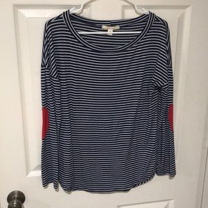 Navy striped long sleeve shirt